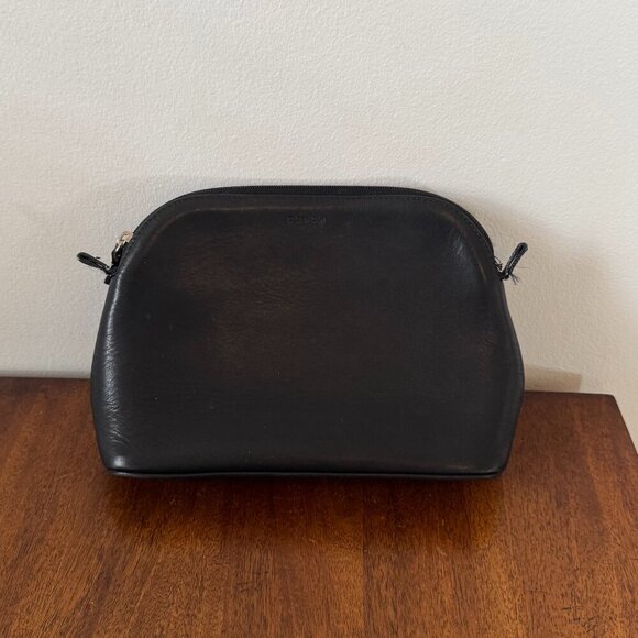 Coach Vintage Black Leather Cosmetic Case/Toiletry Clutch - Picture 1 of 11
